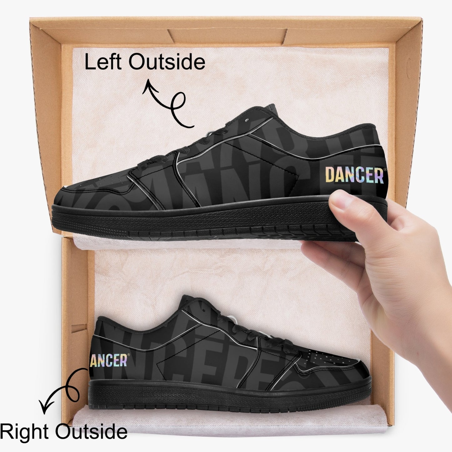 DANCER® Low-Top Leather Sneakers - Black Sole