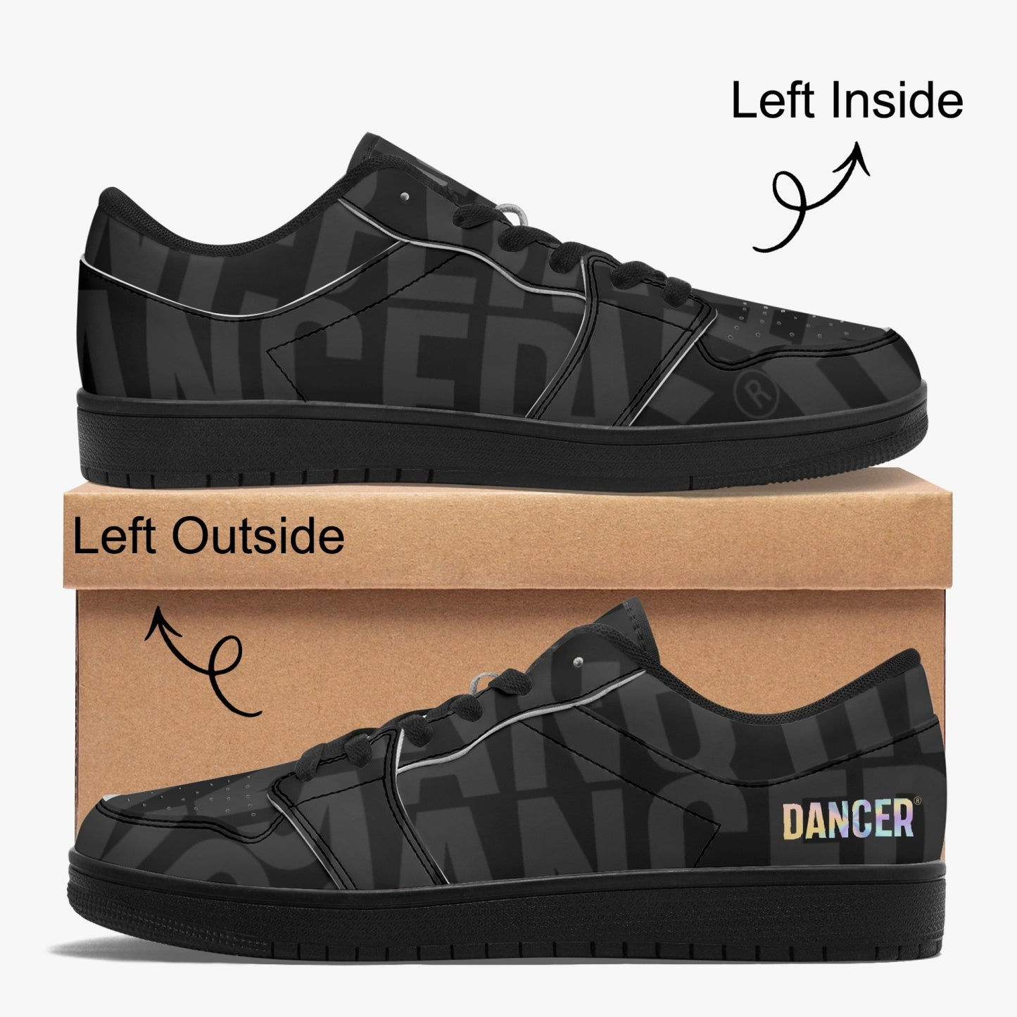 DANCER® Low-Top Leather Sneakers - Black Sole